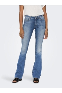 ONLY ONLBLUSH LIFE MID FLARED DNM TAI467: light blue denim