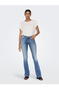 ONLY ONLBLUSH LIFE MID FLARED DNM TAI467: light blue denim