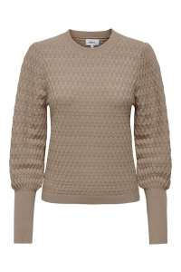 ONLY ONLFAYE LIFE L/S PULLOVER CC KNT silver mink