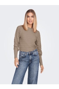 ONLY ONLFAYE LIFE L/S PULLOVER CC KNT silver mink