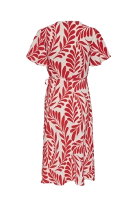 ONLY ONLCALI LIFE S/S WRAP DRESS WVN NOO: poppy red/leaf