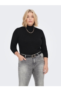 carmakoma CARVENICE LIFEL/S ROLL PULLOVER KNT black