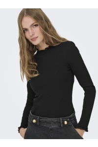 ONLY ONLLESLIE L/S LACE MIX TOP JRS NOOS black