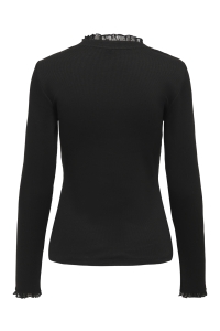 ONLY ONLLESLIE L/S LACE MIX TOP JRS NOOS black