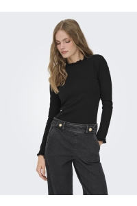ONLY ONLLESLIE L/S LACE MIX TOP JRS NOOS black