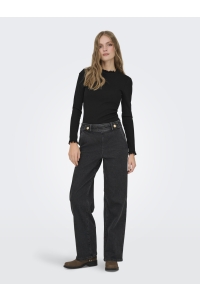 ONLY ONLLESLIE L/S LACE MIX TOP JRS NOOS black