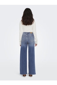ONLY ONLMADISON BLUSH HW WIDE DNM CRO372: medium blue denim
