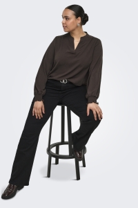 Carmakoma CARMETTA LIFE V-NECK TOP WVN coffee bean