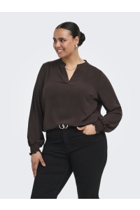 Carmakoma CARMETTA LIFE V-NECK TOP WVN coffee bean