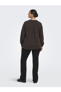 Carmakoma CARMETTA LIFE V-NECK TOP WVN coffee bean