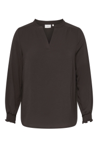 Carmakoma CARMETTA LIFE V-NECK TOP WVN coffee bean