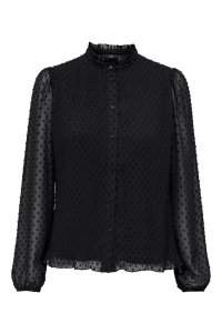 ONLY ONLNEW LAURENCE L/S BUTTON PLISSE W: black