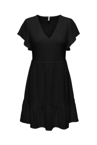 ONLY ONLSANDRA S/S V-NECK DRESS JRS black