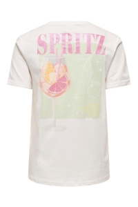 ONLY ONLKITA S/S DRINKS TOP BOX JRS cloud dancer/dacey spritz back