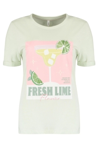 ONLY ONLKITA S/S DRINKS TOP BOX JRS green lily/dacey lime front