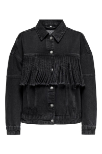 ONLY ONLHOLLY LS FRINGE DNM JACKET FG black denim