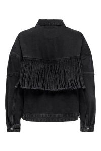 ONLY ONLHOLLY LS FRINGE DNM JACKET FG black denim