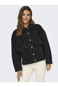 ONLY ONLHOLLY LS FRINGE DNM JACKET FG black denim