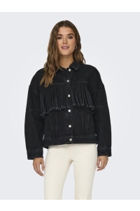 ONLY ONLHOLLY LS FRINGE DNM JACKET FG black denim