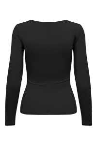 ONLY ONLEA L/S 2-WAY DEEP NECK TOP JRS N: black