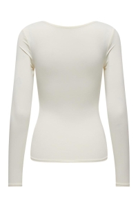 ONLY ONLEA L/S 2-WAY DEEP NECK TOP JRS N: cloud dancer