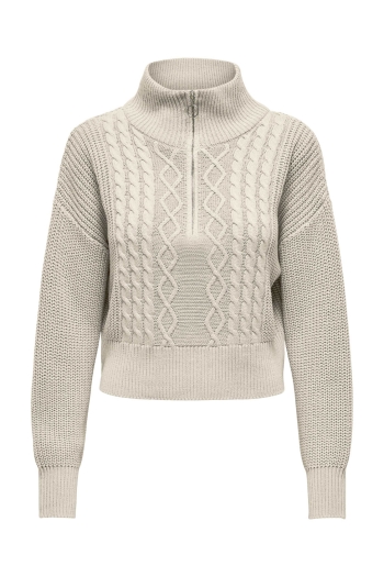 ONLY ONLDORITTA LS CABLE ZIP HIG NECK KN: