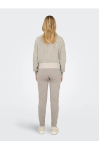 ONLY ONLDORITTA LS CABLE ZIP HIG NECK KN: pumice stone