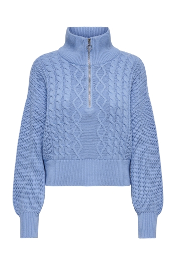 ONLY ONLDORITTA LS CABLE ZIP HIG NECK KN: