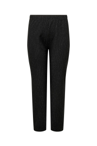 carmakoma CARLISA SHINE PINSTRIPE FLARED PANT: black/lurex pinstripe