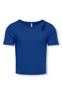 ONLY KOGNESSA S/S CUT OUT TOP BOX JRS NO: mazarine blue/shoulder cut out