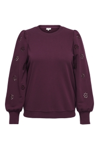 Carmakoma CARFEMME L/S PUFF EMBROIDERY UB SWT: fig