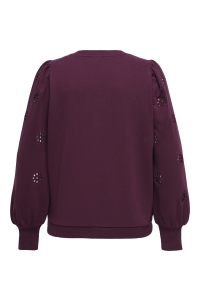 Carmakoma CARFEMME L/S PUFF EMBROIDERY UB SWT: fig
