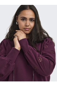 Carmakoma CARFEMME L/S PUFF EMBROIDERY UB SWT: fig