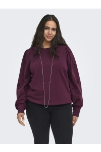 Carmakoma CARFEMME L/S PUFF EMBROIDERY UB SWT: fig