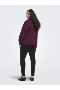 Carmakoma CARFEMME L/S PUFF EMBROIDERY UB SWT: fig