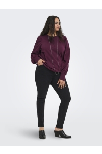 Carmakoma CARFEMME L/S PUFF EMBROIDERY UB SWT: fig