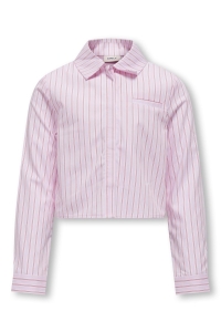 ONLY KOGHOLLY MICHELLE STRIPE SHORT SHIR: begonia pink/bright white + flam