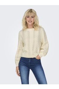 ONLY ONLRUBINA LS CABLE O-NECK KNT NOOS whitecap gray