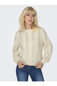 ONLY ONLRUBINA LS CABLE O-NECK KNT NOOS whitecap gray