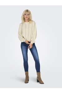 ONLY ONLRUBINA LS CABLE O-NECK KNT NOOS whitecap gray