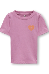 ONLY:KIDS ONLY KMGSENNA S/S HEART TOP BOX JRS begonia pink/love