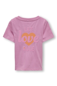 ONLY:KIDS ONLY KMGSENNA S/S HEART TOP BOX JRS begonia pink/love