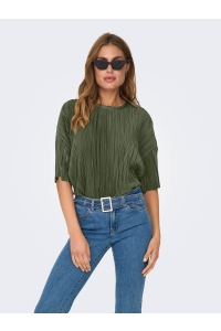 ONLY ONLRAVENNA S/S PLISSE TOP NOOS JRS four leaf clover
