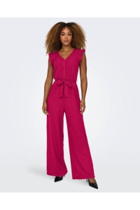 ONLY ONLELISA S/L V-NECK JUMPSUIT JRS sangria/bloom