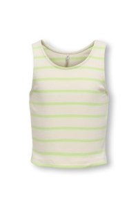 ONLY KOGNESSA S/L SHORT STRIPE TOP JRS paradise green/cloud dancer