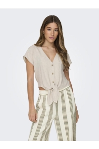 ONLY ONLSIESTA SS KNOT LIN BL SHIRT PNT : moonbeam