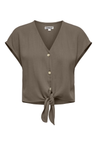 ONLY ONLSIESTA SS KNOT LIN BL SHIRT PNT : walnut