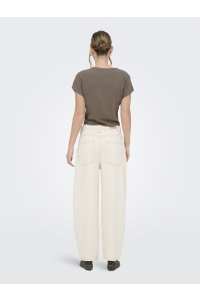 ONLY ONLSIESTA SS KNOT LIN BL SHIRT PNT : walnut