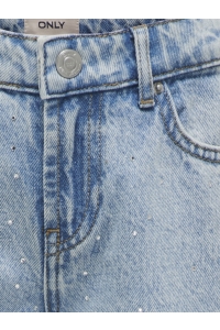 ONLY KOGCOBAIN RHINESTONE WIDE DNM AZG N: light blue denim