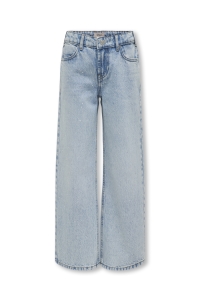ONLY KOGCOBAIN RHINESTONE WIDE DNM AZG N: light blue denim
